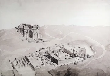 Termy i nimfeum z Nimes, 1838 (pranie na papierze)